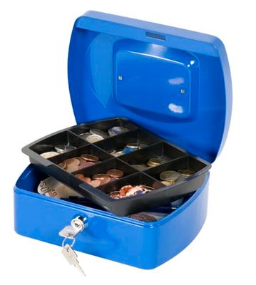 Q-Connect KF02623 - Caja fuerte (20,3 cm), color azul