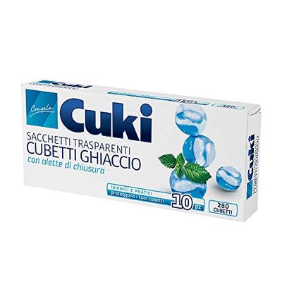 Cuki Sacchetti Cubetti Ghiaccio - 280 cubetti - 1 confezione da 10 pezzi, 10 unità, 1