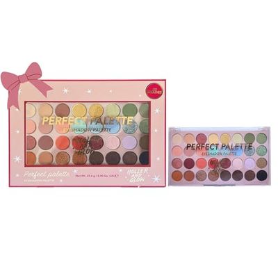 Holler and Glow Perfect Palette 32 Shades Eyeshadow Palette, 0.90 Oz, Shimmer and Matte Shades