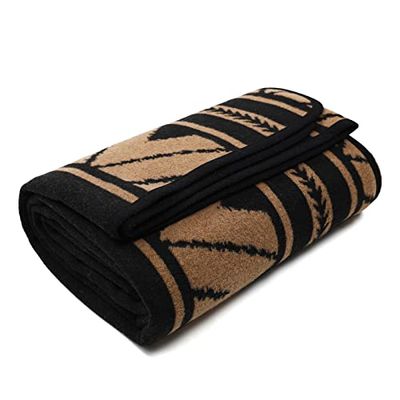 ACUSHLA Couverture de Camping en Laine mérinos, Douce, Chaude, épaisse, Lavable, Grande Couverture pour Camping, Voyage, Toutes Saisons, 200 x 160 cm, Kaki