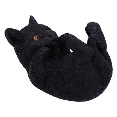 Nemesis Now Familiar Helper 12,5 cm, żywica, czarna, figurka kota, ozdoba czarnego kota, prezent dla kota kolekcjonerskiego, odlewana w najlepszej żywicy, fachowo ręcznie malowana