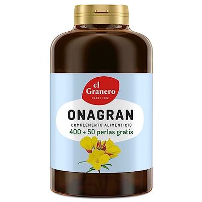 El Granero Integral - Onagran - 450 pérolas - Feito à base de óleo de sementes de nagra e vitamina E - ajuda à saúde da pele e à circulação correta