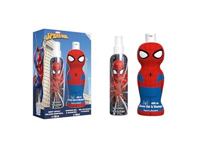 Marvel Spiderman Scent Gift Set, Includes Natural Eau de Cologne Body Spray (200 ml) and 2 in 1 Shower Gel and Shampoo (400ml), Dermatologically Tested, Vegan and FSC Approved Gift Set for Kids