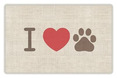 VINILIKO, I Love 48 x 75 cm - Tappetino impermeabile per mangiatoia per animali domestici