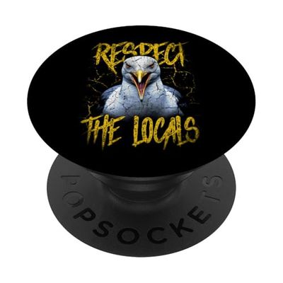 Respeta a los lugareños divertidos pasas de gaviota PopSockets PopGrip Adhesivo