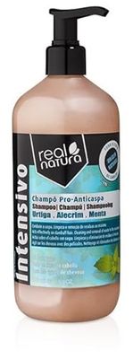 Real Natura - Shampoing Sans Sel Pro-Antipelliculaire - 500 ml - Purifiant et Apaisant - Anti-Pellicules et Soin du Cuir Chevelu