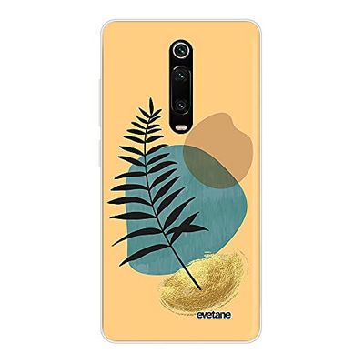 Evetane Beschermhoes, compatibel met Xiaomi Mi 9T Pro, zacht, siliconen, robuust, ultradun, transparant, zwart en blauwe steen, modieus motief