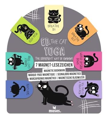 moses. Ed, The Cat Magnetic Bookmarks - 7 Magnetic Cat Yoga Pose Bookmarks