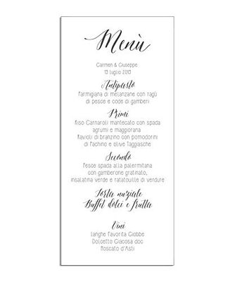 Menù matrimonio o cerimonia semplice e moderno 20 pz