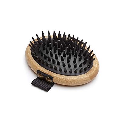 Mikki Spazzola Da Palmo Massaggiante Per La Muta, Per Pelo Corto E Medio, Per Cani E Gatti, Realizzato Con Bambù Sostenibile, Spazzola Per Toelettatura Delicata - 80 g