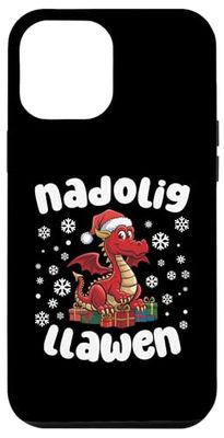 iPhone 14 Pro Max Nadolig Llawen Wales Welsh Merry Christmas Dragon Case