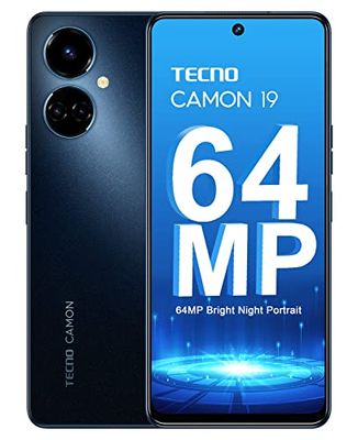 TECNO Mobile Camon 19 - Smartphone (Android, Dual SIM, 1080 x 2460 px FHD+, cámara nocturna de 64 MP, cámara de retrato de 50 MP, cámara selfie de 16 MP, vídeo HDR, memoria de 6 + 128 GB, carga en 65