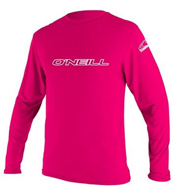 ONEILL WETSUITS Youth Basic Skins L/S Rash tee Rash - Chaleco de Rash para niños, Infantil, Rash Vest, 4341-182-14, Multicolor., 14 años