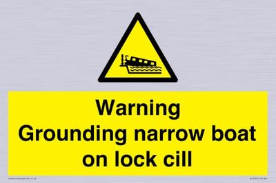 Warning Messa a terra barca stretta su blocco cill Sign - 300 x 200 mm - A4L