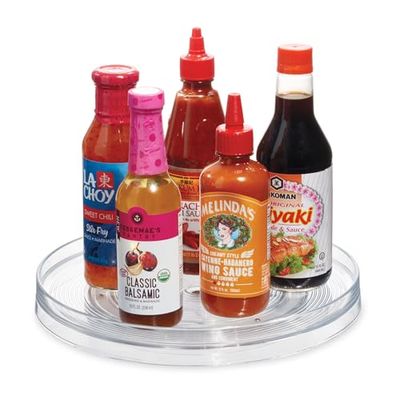 iDesign Prato giratório para a cozinha, organizador de armários grande de plástico livre de BPA, especiarias giratórias para guardar especiarias e frascos na despensa, transparente, 27,9 cm