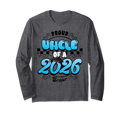 Orgoglioso zio Classe 2026 Senior Graduate Graduation Maglia a Manica