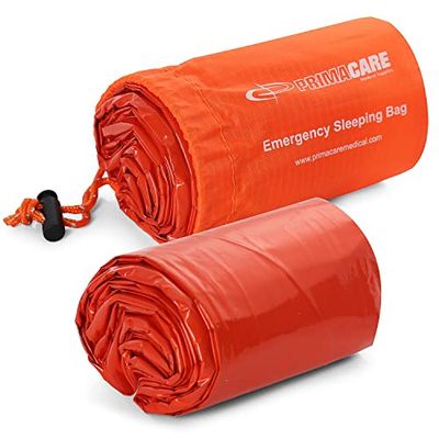 Primacare CB-3684 Sac de Couchage d'urgence pour Survie – Couverture/Tente en Mylar utilisée pour Les urgences, Le Camping, la randonnée, la Chasse, Les Marathons, Les activités en Plein air, et