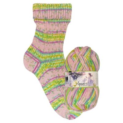 Opal Aquarell (425m) 4-Ply Yarn - Wool-Blend, for Knitting Warm Socks with Unique Colour Patterns, 11534, 1 x 100g
