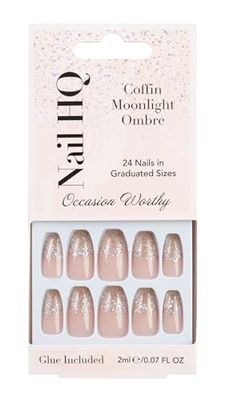 Nail HQ Coffin Moonlight Ombre Nails (24 Pieces)