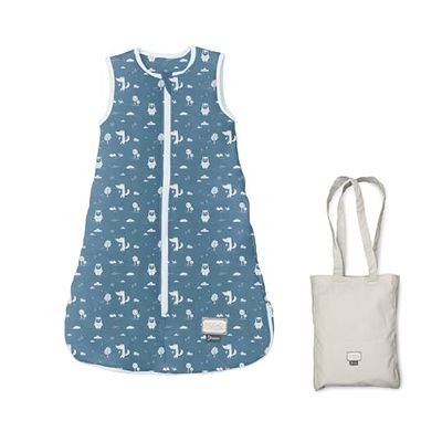Nuvita MOOVO 90100 | Gigoteuse d'hiver avec fermeture éclair centrale et fermeture éclair pour les pieds, en rembourrage de matériaux recyclés, certifiée OEKO TEX | 6-18 MONATS | Powder Blue