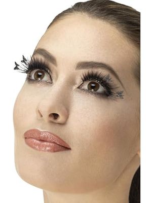Smiffys Cils, noirs, haut, papillon, contient de la colle