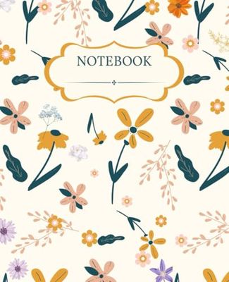 Botanical Vintage Composition Notebook: Floral Print College Ruled Aesthetic Journal, Cute Notebook for Girls, Women, Teens, kids