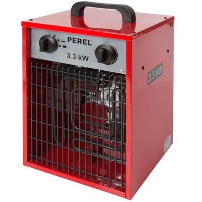 Perel Calentador del ventilador, para uso interior, 2 configuraciones de calor, 3300 W