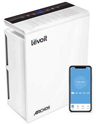 ARCHOS AIR PURIFIER 48 - Purificateur d'air connecté - Traitement de l'air: élimine 99,97% des particules Filtre HEPA - Anti-pollution et anti-bactérien - blanc