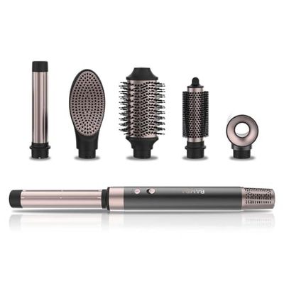 Cecotec Bamba CeramicCare AirGlam Brosse à air chaud 6 en 1, 6 têtes interchangeables, effet Coanda, 2 vitesses et 3 températures, Ion réel