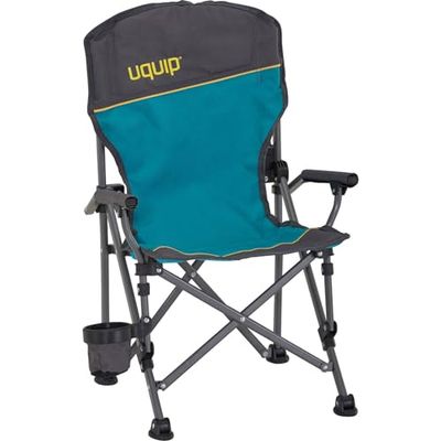 Uquip Kirby-Chaise Pliante de Camping pour Enfant-avec Porte-Boissons-Capacité 60kg, Tissu, Bleu, Standard
