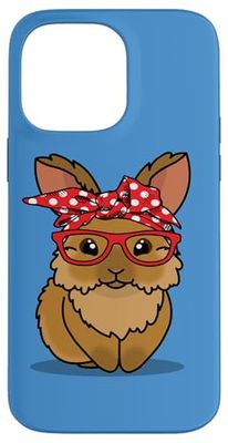 Funny Womens Red Bandana Glasses Mom Lionhead Rabbit Lover Custodia per iPhone 14 Pro Max