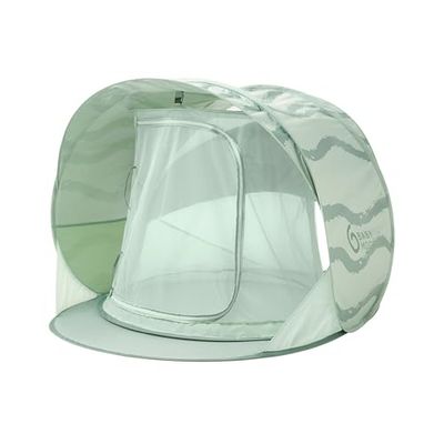Babymoov Tente Anti-UV Bébé Rafraichissante Moov & Protect - Haute protection Anti-UV UPF 50+ - Système Pop Up - Grande Tente de plage - Moustiquaire à Maille Fine, Green Lagoon