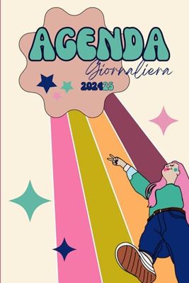 Agenda Giornaliera 2024/25 | Illustrazione Vintage Groovy: Daily Planner in Italiano | 200 Pagine