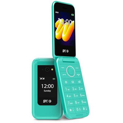 SPC Wild – Basic 4G Mobile for Digital Disconnection and First Safe Connection for Teens | Camera, Dual Screen, SOS Button, and 7-Day Battery | Turquoise