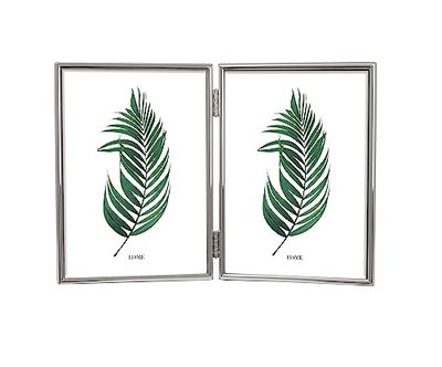 Inov8 Framing Tarnish Resistant Silver Plated Picture Frame - Thin Edge Double Frame Design for Two Photos 7x5 Inch (18x12cm)