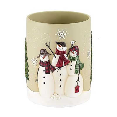 Avanti Linens Collezione di pupazzi di neve, resina, naturale, cestino decorativo