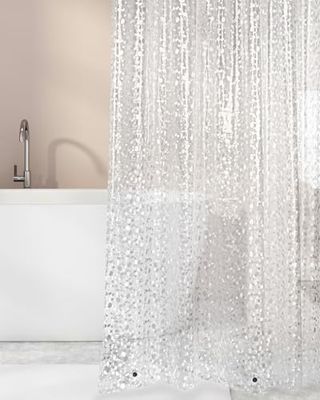 OTraki Tenda Doccia Antimuffa, 180 x 200 CM Tenda Doccia Rigida, PEVA Impermeabile Tende Vasca da Bagno, Shower Curtain Semi con 12 Punzecchi 5.7 × 3.8CM, 3 Magneti Per Sala igiene e Vasca da Bagno