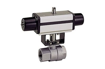 RIEGLER 103590-351.521 - Válvula de bola de acero inoxidable, neumático, actuador simple, Rp 3/4, 1 unidad