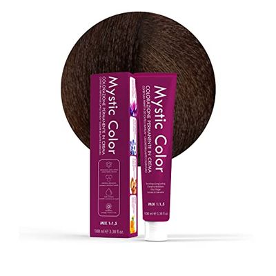 Mystic Color - Permanent Cream Coloring with Argan Oil and Calendula - Long Lasting Hair Color - Cocoa Brown Color 4.7-100ml
