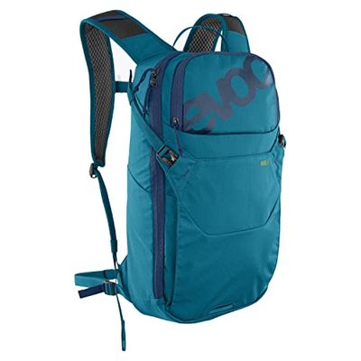 EVOC RIDE 8 fietsrugzak, trekkingrugzak voor trails & andere activiteiten (slim zakbeheer, geventileerd met AIR-PAD rugbekleding, incl. 2l HYDRATION BLADDER), oceaan
