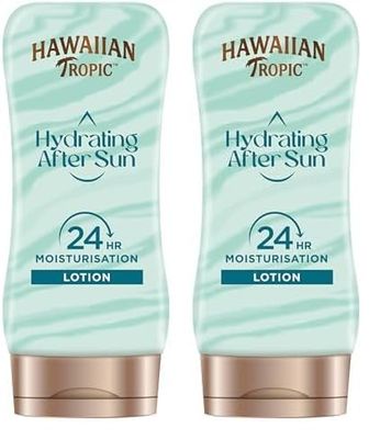 Hawaiian Tropic After Sun Air Soft - Loción Hidratante Ultra Ligera para Después de la Exposición al Sol, Fragancia de Coco y Papaya - Formato: 180 ml (Paquete de 2)