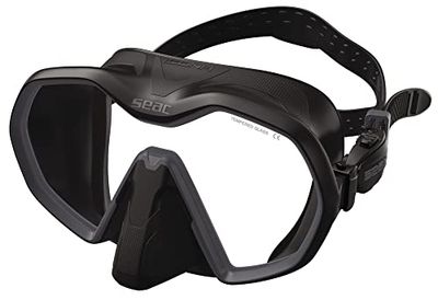 SEAC Icona, máscara monocristal sin Marco 100% Made in Italy para Buceo, Negro/Antracita