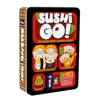 Devir Sushi Go, Jeu de société, Jeu de Cartes, Jeu de fête, Jeu de société 8 Ans (Version Espagnole)