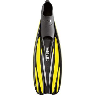SEAC F 100 PRO, Pinne da Subacquea Leggera a Scarpetta Chiusa, per Immersioni e Snorkeling Unisex Adulto, Giallo, 38/39 EU