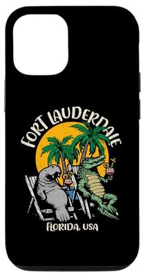 Coque pour iPhone 13 Pro Fort Lauderdale Florida Motif lamantin amusant et alligator