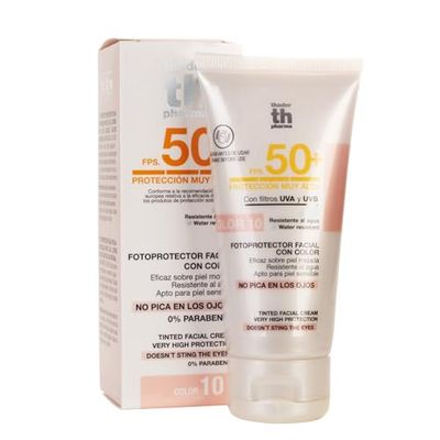 Thader Th Pharma Fotoprotector Facial con Color resistente al agua y no pica en los ojos, F.P.S 50+, 50 ml (Color 10)
