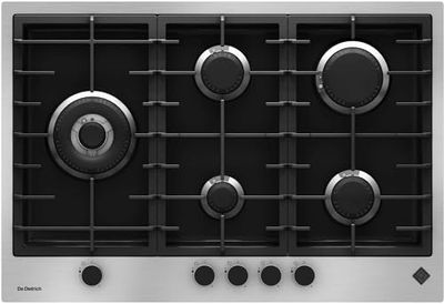 De Dietrich DPE4729XF, Gas hob Platinum, Inox/black