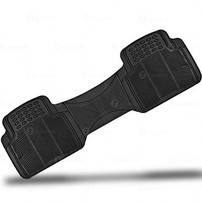 Zone Tech Black Car Vehicle Floor Mat Trimable Universal Fit, All-Weather Protection Rubber Material