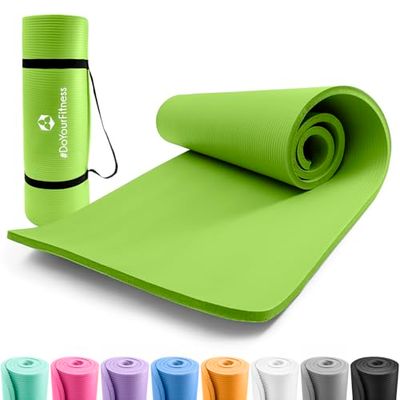 DoYourFitness x World Fitness Yamuna Fitnessmat, 183 x 61 x 1,5 cm, ftalaatvrij en antislip, gymnastiekmat ideaal voor yoga, pilates, fitness, outdoor in de studio en thuis, groen