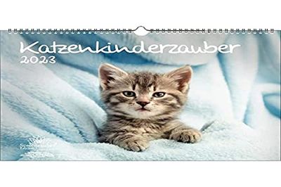 KN2023-3W-0008-D-0 Cat Children's Magic DIN A3 Calendar for 2023 Cat Children Cat Babies Soul Magic Multi-Coloured